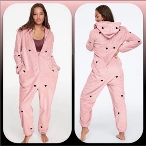 VS Pink/Black Sherpa Onesie (M/L)